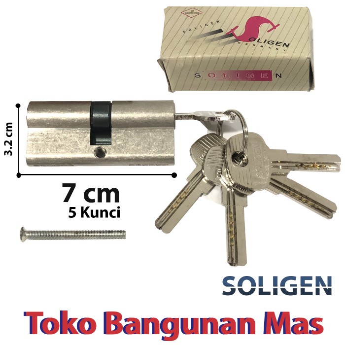 Silinder kunci 70 mm SOLIGEN KUNINGAN Silinder kunci KUNINGAN 70 mm