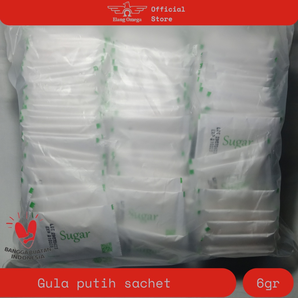 

HJE gula putih mini / gula pasir / gula sachet netto 6gr isi 1 pack 250pcs amenities hotel [250 pcs]