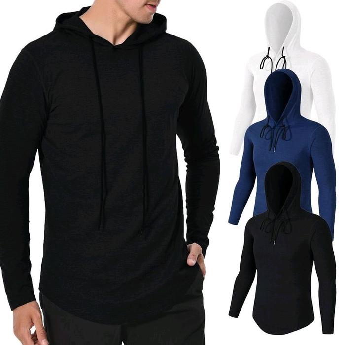 KAOS HOODIE POLOS LENGAN PANJANG PRIA SWEATER LAKI LAKI KEKINIAN SANGAT COCOK DIGUNAKAN UNTUK SANTAI