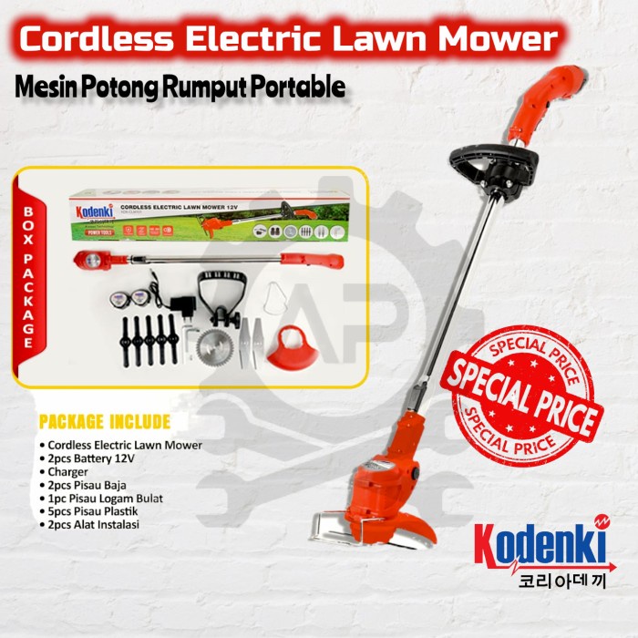 MESIN POTONG RUMPUT PORTABLE 12V / CORDLESS ELECTRIC LAWN MOWER 12V