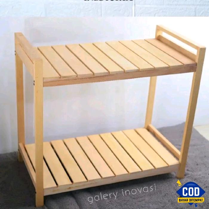 TERUJI Rak kompor 2 tingkat / meja kompor gas / tempat kompor / rak dapur susun serbaguna