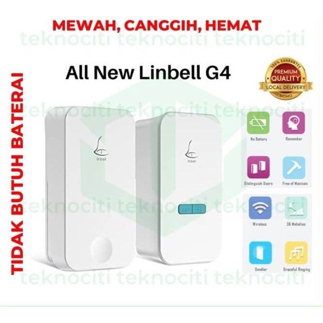 Bel Rumah Wireless Bell Pintu Doorbell Bel Tanpa Baterai