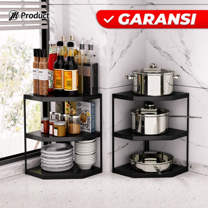 SPECIAL Rak Sudut Siku Dapur Kamar Mandi Tempat Alat Masak Panci Pan 2 3 Susun