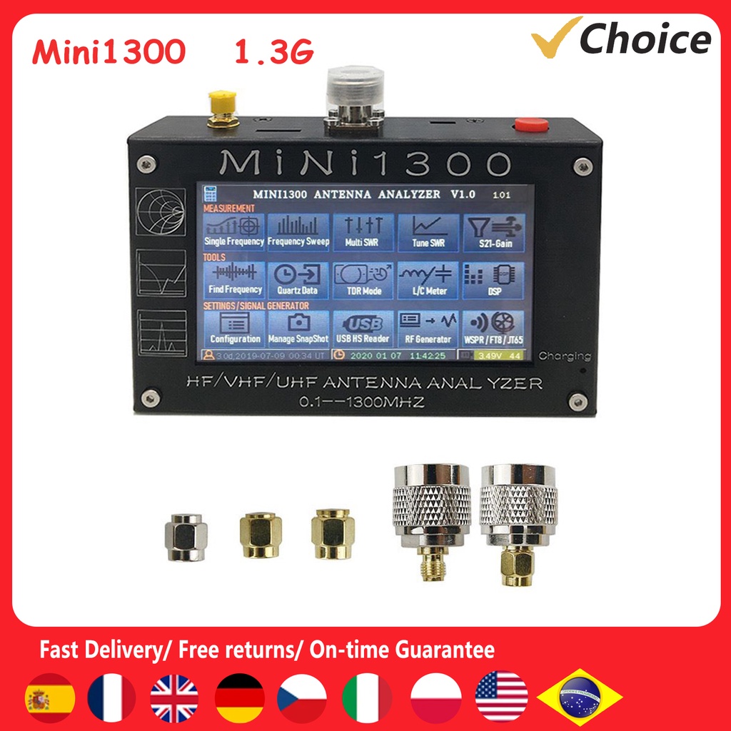 Mini1300 Vector Network Analyzer Portable StandingWave RadioFrequency Multimeter 1.3G HF/VHF/UHF Vec