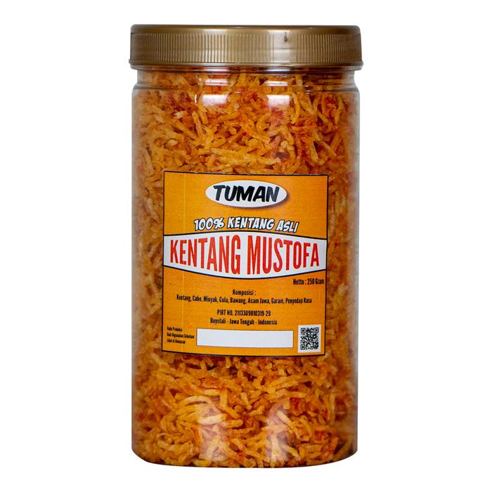 

Tuman Kentang Crispy Mustofa 250gram Pedas manis Original Kemasan Toples Camilan Food Snacks Keripik