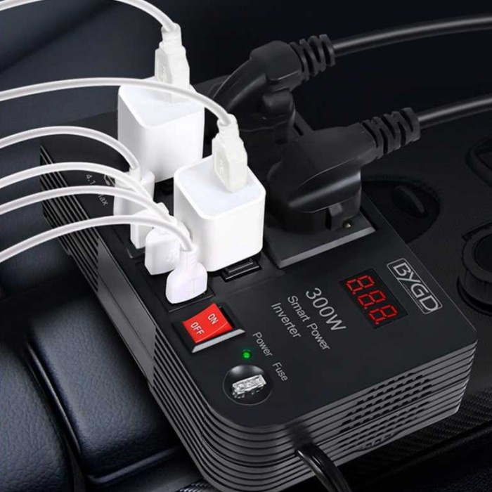 Terbaik Changer Colokan Listrik Mobil Power Inverter Car Usb Dc 12V To Ac 220V