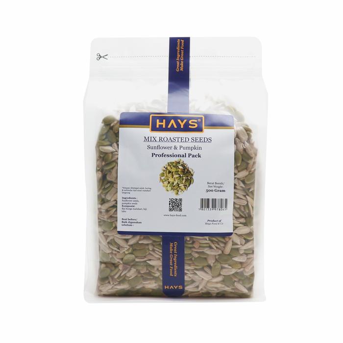 

Mix Roasted Seeds 500 Gram (Pumpkin seeds + Sunflower seeds) Biji labu + Biji bunga matahari 500