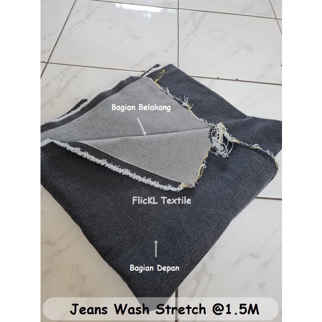 Promo Bahan Kain Jeans Wash Stretch Jeans Wash Melar Denim Jeans Washing Denim Wash Stretch Ukuran
