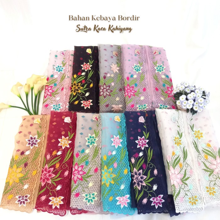 Promo Pusat Bordir Tasikmalaya - Bordir Bahan Kebaya Sutra Kaca Kahiyang