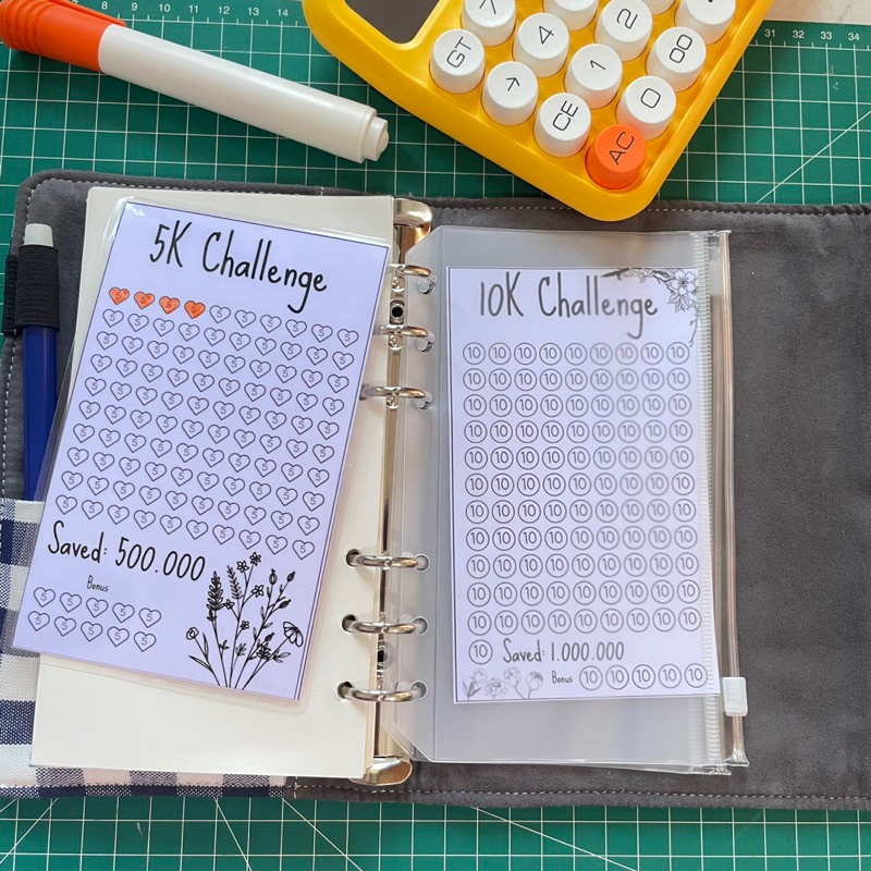 

iK! (LEMBAR challenge SAJA ) khusus binder A6 muat ke pouch ziplock cash envelope