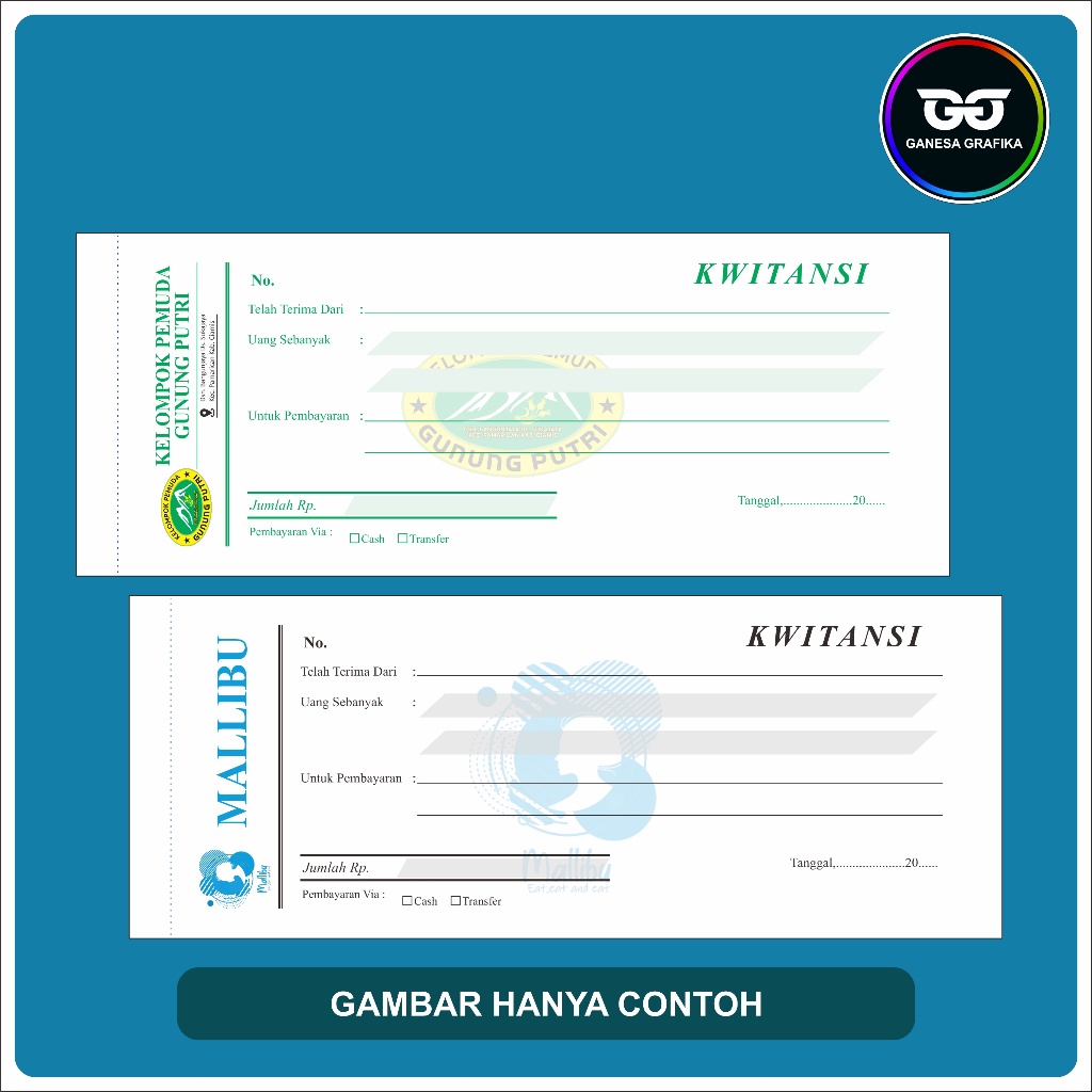

IK! CETAK KWITANSI CUSTOM 2 RANGKAP Kwitansi pembayaran kwitansi nama kwitansi intansi GANESA