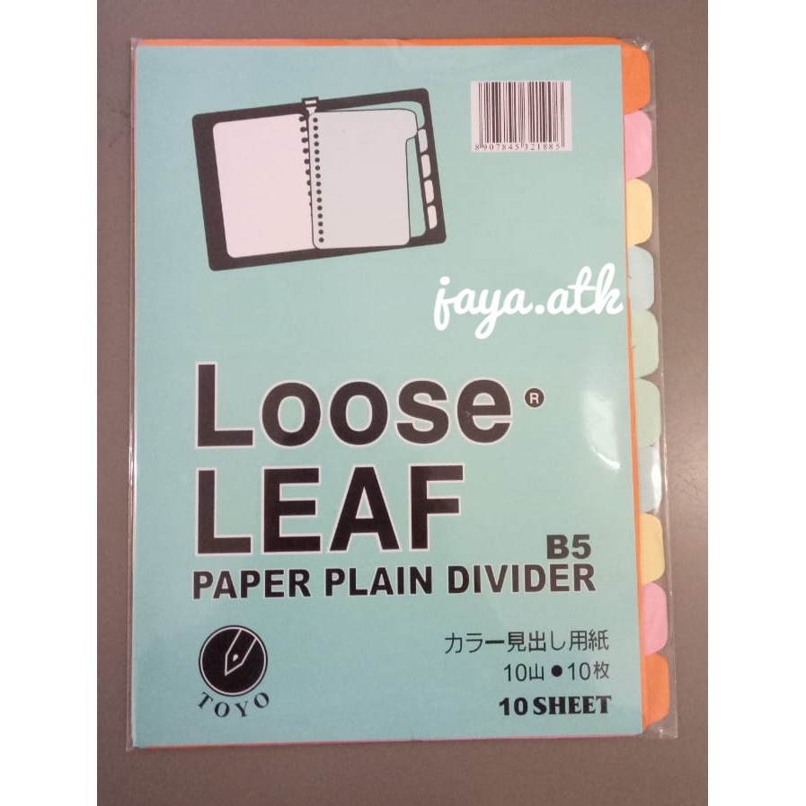 

IK! Pembatas Binder Kertas B5 (10 sheets) Toyo