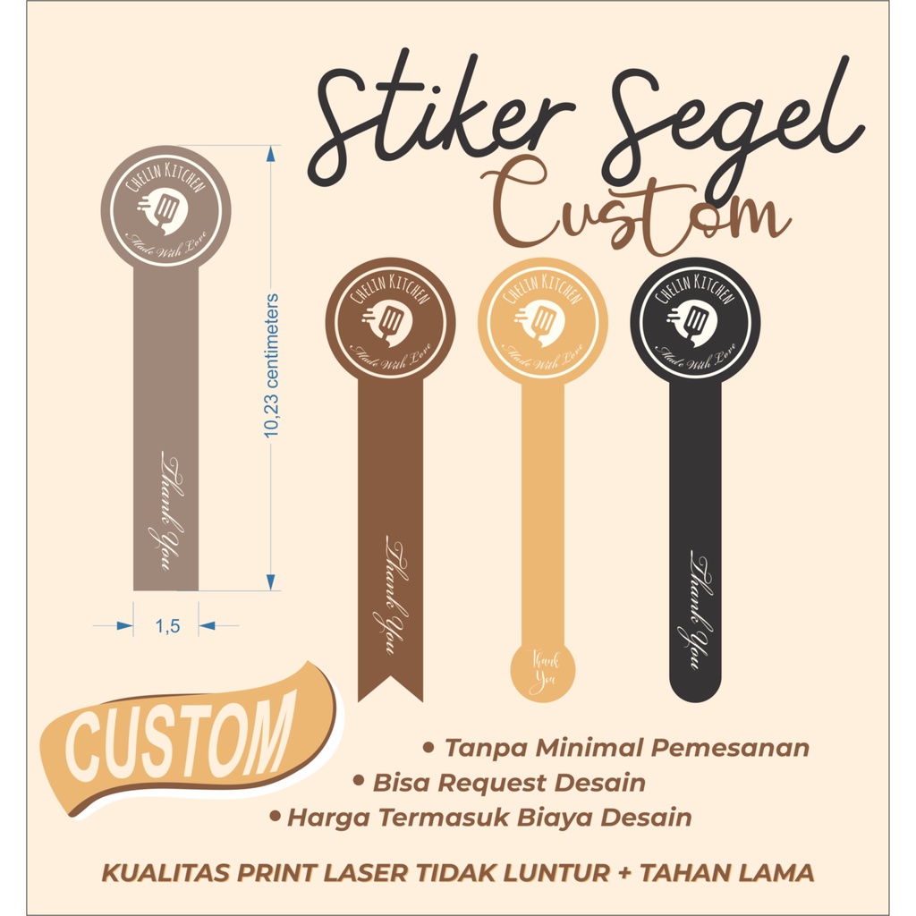 

IK! 114 PCS STIKER SEGEL CUSTOM DESAIN STIKER LABEL MAKANAN