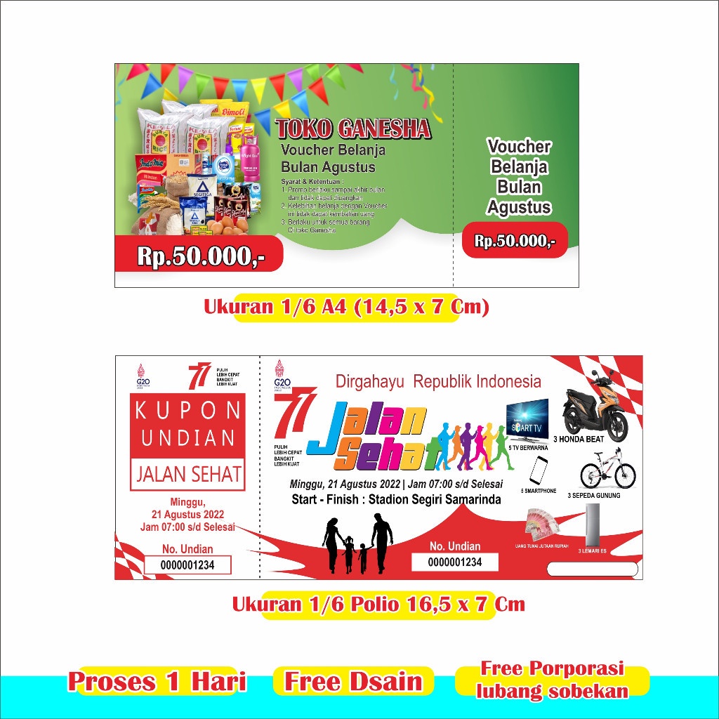 IK! CETAK KUPON KARCIS CUSTOM Satuan kupon custom kupon undian kupon karcis parkir kupon hadiah