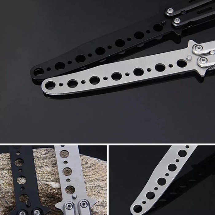 JH8 Pisau Lipat Latihan Balisong Tumpul Butterfly Training Knife Dummy