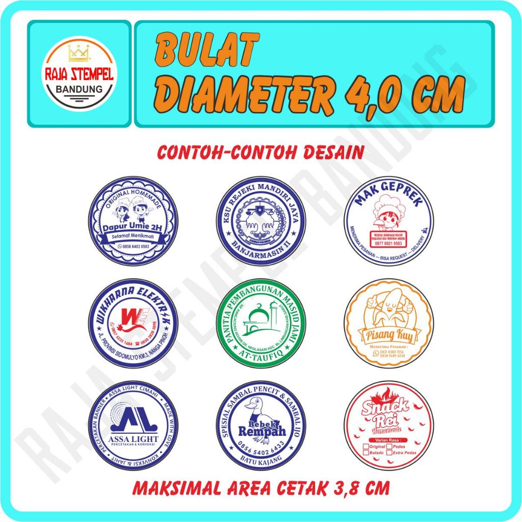 

iK! Stempel Flash Bulat 4,0 CM, stampel on shop, Stempel otomatis, stampel perusahaan, stemple logo,