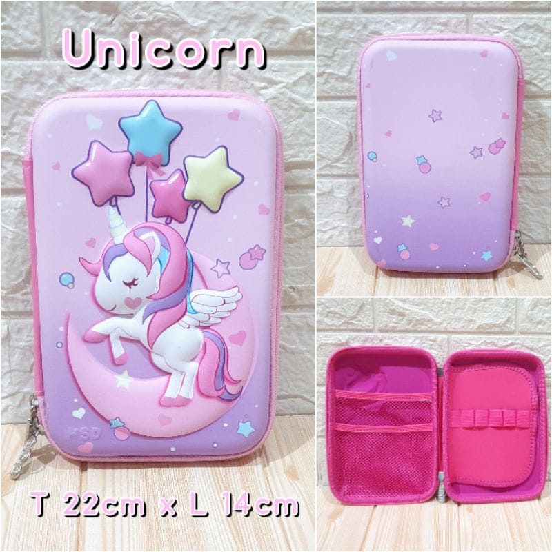 

iK! AS Kotak tempat pensil hardcase Anak-anak Timbul 2D/3D bahan Import