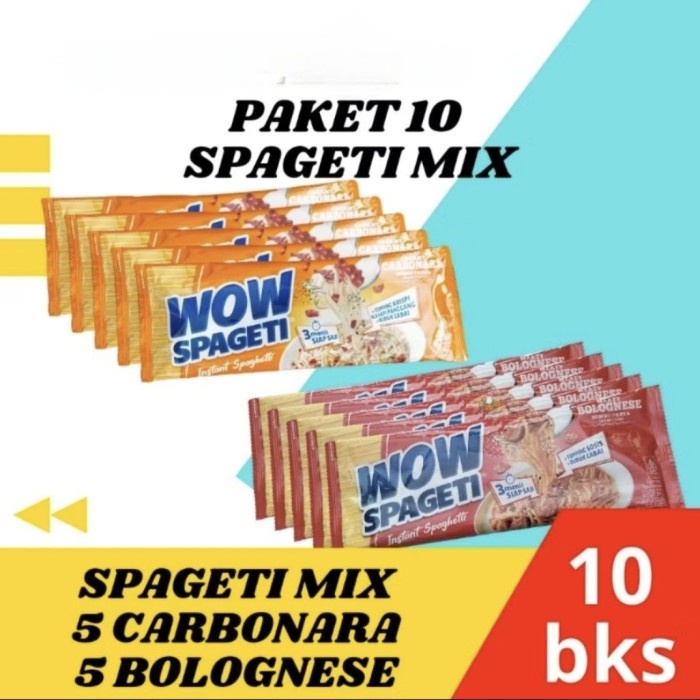 

Ready Paket Spageti Wow 10 Bungkus Carbonara / Bolognese/ Mix