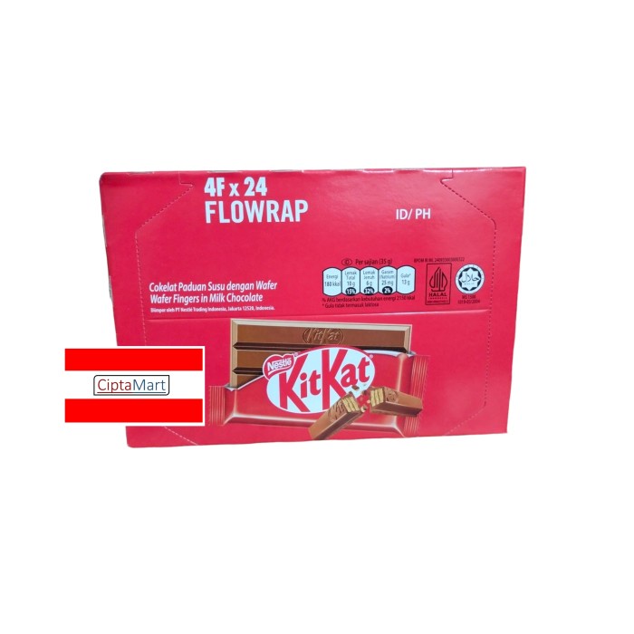

Terlaris Nestle Kit Kat 4F X 24 Pcs @ 35 Gr Ready
