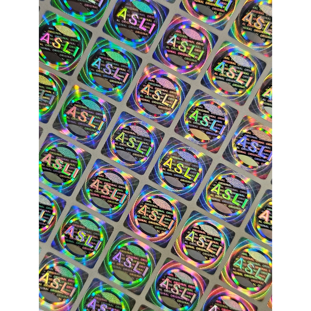 

IK! Stiker Hologram 3D Tulisan ASLI persegi 1,5 cm - segel rusak tulisan void