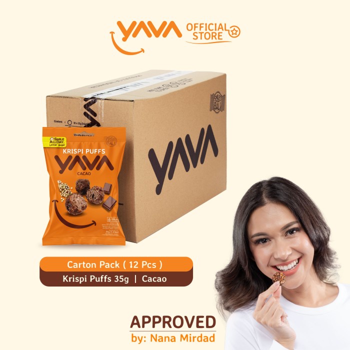 

Terbaru Yava Carton Pack Krispi Puffs Cacao ( 12 X 35G ) Ready