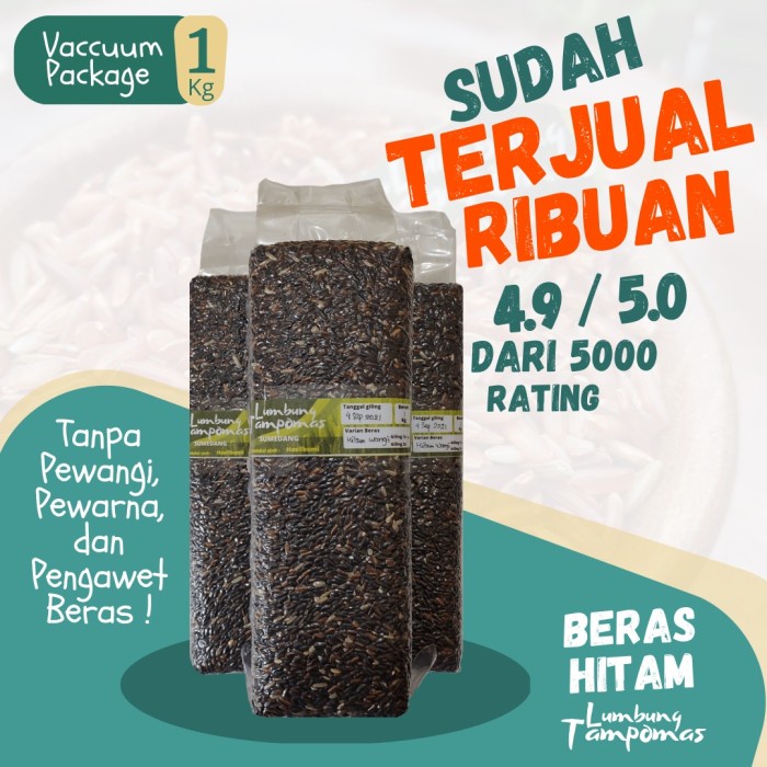 

HJK Beras Hitam Premium Kemasan Vakum 1kg Gratis Pakai Bubblewrap