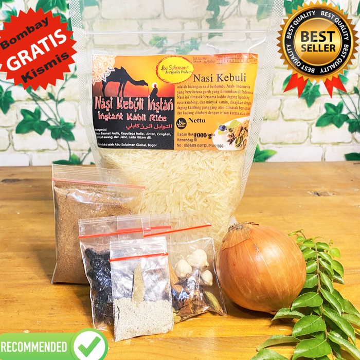 

HJK Nasi Kebuli Instan 1 Kg Abu Sulaiman Free Kismis Beras Basmati Kebuli
