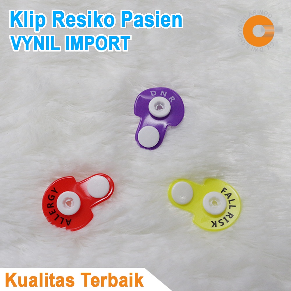 

iK! Klip Resiko Pasien Vinyl Kuning / Fall Risk / merah/allergy/ Dnr /Ungu.