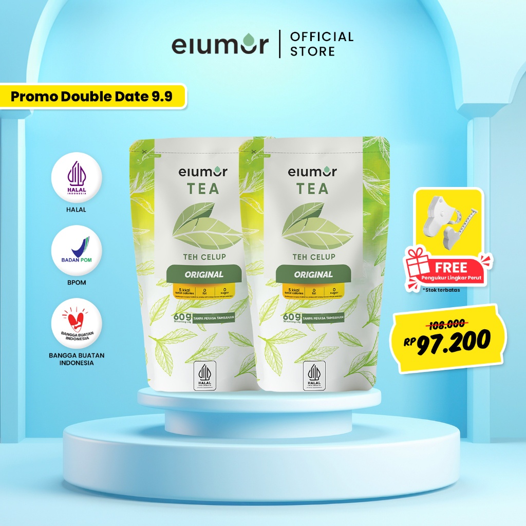 

( PROMO ) Paket Elumor Tea Orinal Beli 2 Free Pengukur Lingkar Perut- Teh Detox Pelangsing BEST