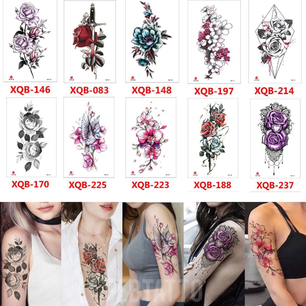 Grosir Stiker Tato / Tato Temporer 21x11cm Motif Aesthetic Tatto Temporary Tato Halal Tato air