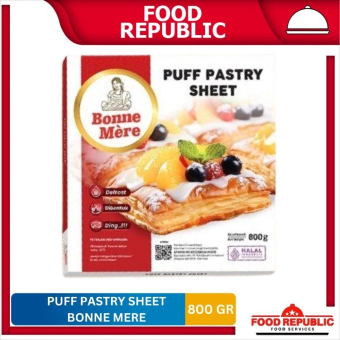 

Bonne Mere Puff Pastry Sheet Kulit Lembaran Adonan Pastri Halal 800 gr