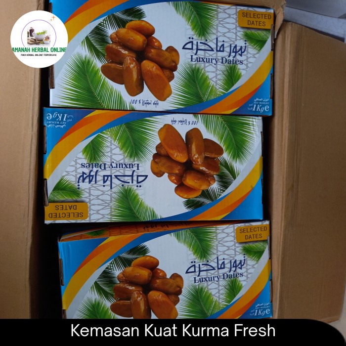 New Kurma Ruthob Libya 1kg, Kurma Setengah Matang rasa lezat, ember 800gr Berkualitas