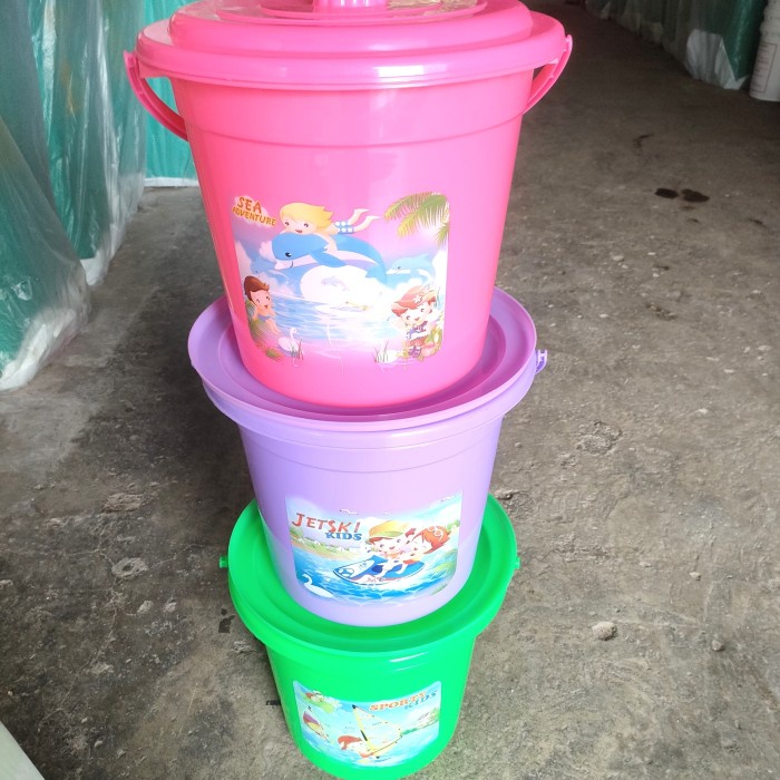 New EMBER PLASTIK 4 GLN +TUTUP/EMBER KECIL 4 gln GAGANG PLASTIK Berkualitas