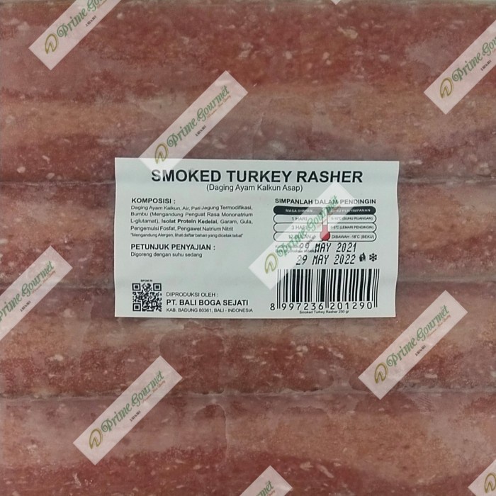 

HJK Smoked Turkey Rasher / Turkey Bacon / Ayam Kalkun Slice Asap