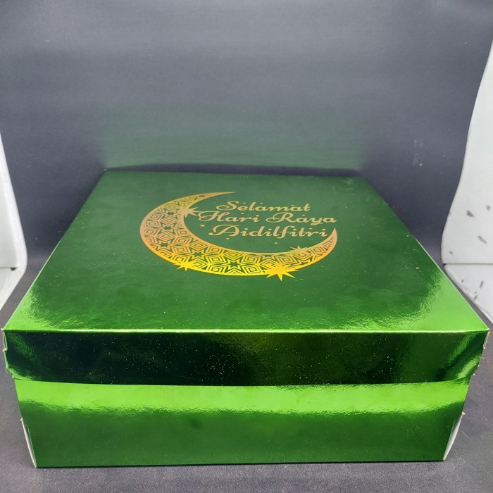 Dus lebaran Kotak Kue hijau 22 x 22