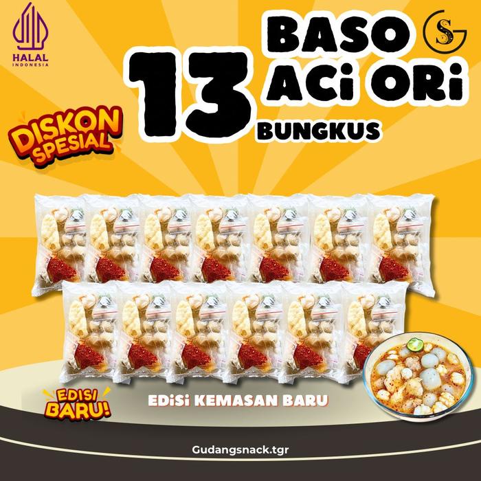 

PAKET HEMAT BASO ACI 13 BUNGKUS GUDANGSNACKTGR EDISI KEMASAN BARU PAKET USAHA HOTPOT KALDU Ayam
