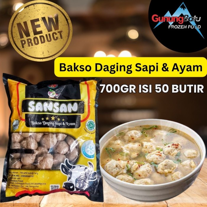 

SANSAN BAKSO KOMBINASI SAPI & AYAM 700GR ISI 50 BUTIR