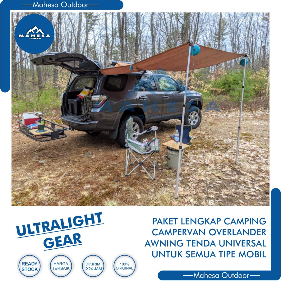 Paket DIY Awning Tenda Mobil Car Campervan Overlander Offroad Camping Campervan Mahesa Outdoor