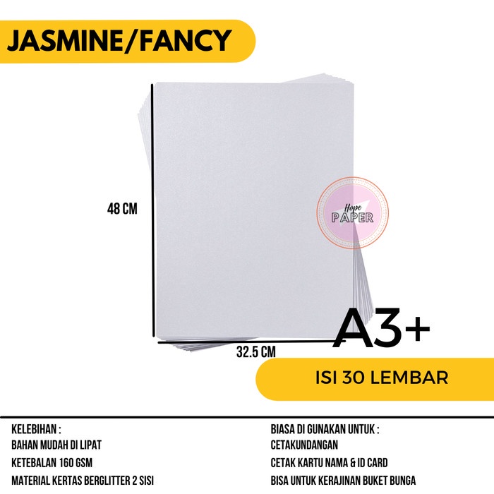 Kertas Karton Jasmine A3 Plus 160gr - harga 30 lembar / Paper Flower