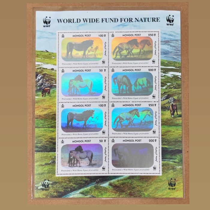 

PRANGKO MONGOLIA MS WWF TH 2000 PRZEWALSKI'S HORSE - HOLOGRAM. MNH.