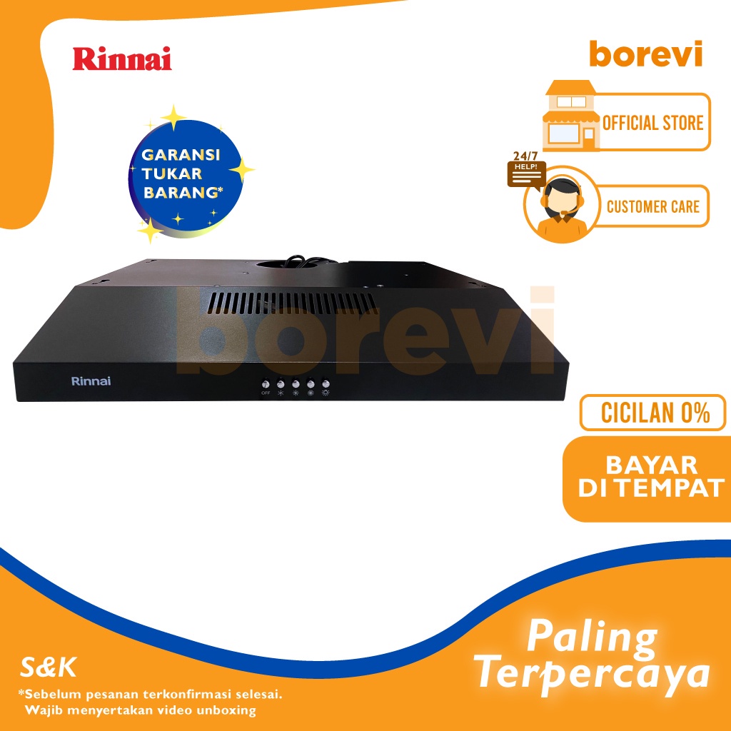 COOKER HOOD RINNAI RH 126B / PENGHISAP ASAP RINNAI RH-126B