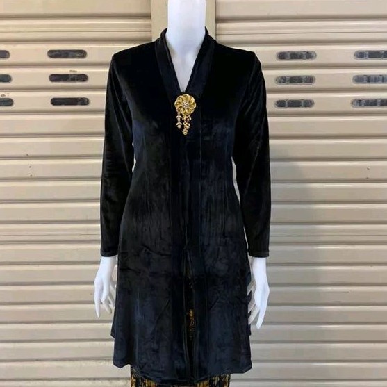 Kebaya Hitam Bludru Tunik Kartini Premium