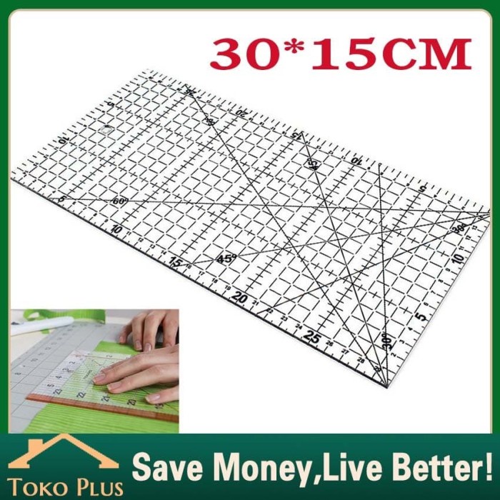 

ATKJaya- Quilting Ruler - Penggaris Bahan - Penggaris Jahit 30*15cm