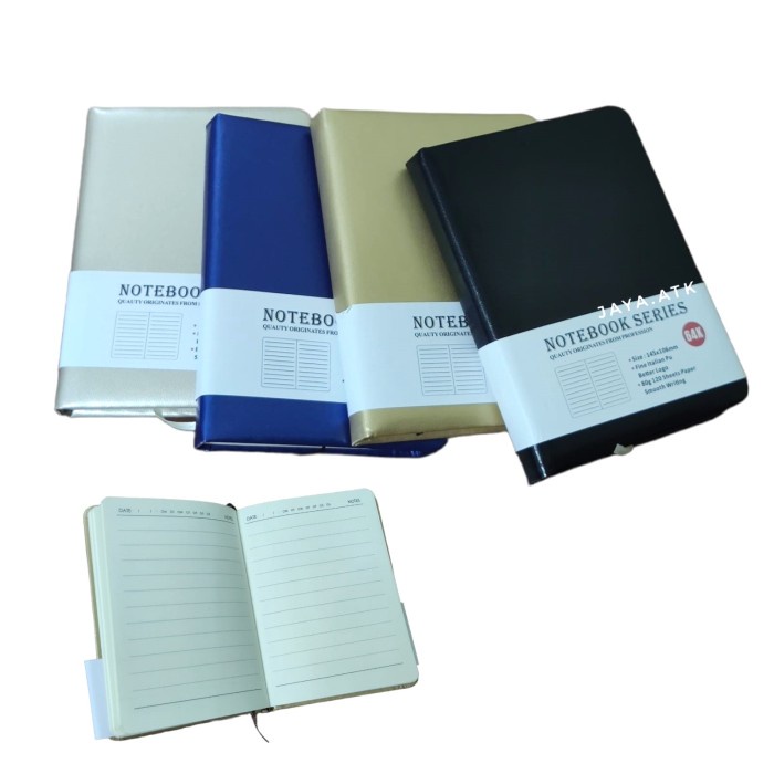 

ATKJaya- NOTEBOOK BUKU DIARY CATATAN A6 180MINI SAKU KULIT POLOS TEBAL 108-64