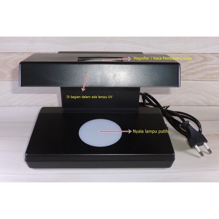 

ATKJaya- Money Detector + Kaca Pembesar / Magnifier / Loop & 2 Lampu UV & Putih
