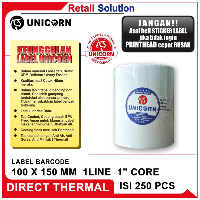 

ATKJaya- Label Thermal Resi Alamat Size A6 100x150 mm / 100x150mm / 100 x 150