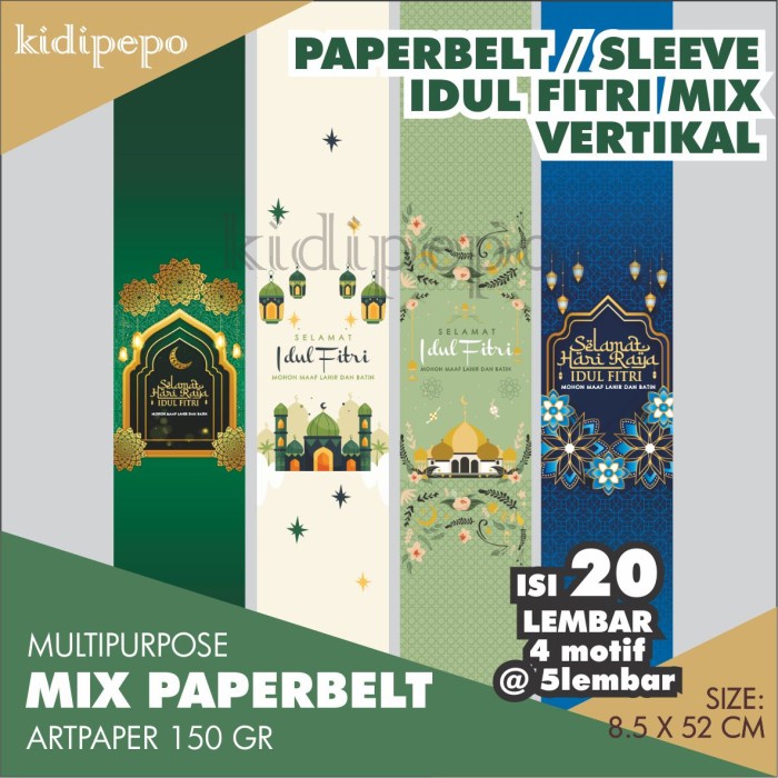 

ATKJaya- PAPERBELT / SLEEVE IDUL FITRI MIX VERTIKAL - ISI 20 LEMBAR