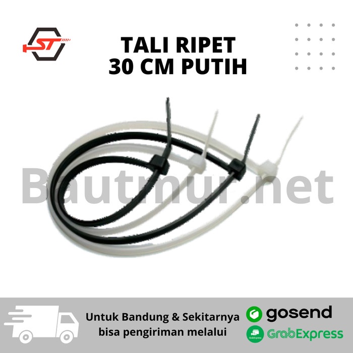 

ATKJaya- Kabel Ties Tali Ripet 4x300mm Pengikat Kabel 30cm Putih