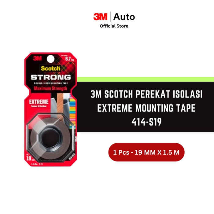 

ATKJaya- 3M Scotch Perekat Isolasi Extreme Mounting Tape 414-S19 19 MM X 1.5 M