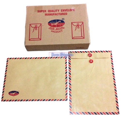 

ATKJaya- Amplop Coklat Tali 310 Ukuran Folio Air Mail Map Coklat [50 Lembar]